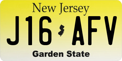 NJ license plate J16AFV