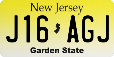NJ license plate J16AGJ
