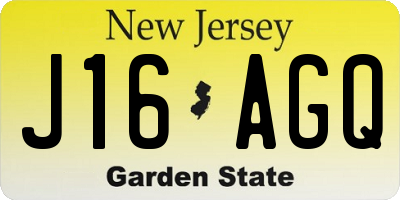 NJ license plate J16AGQ