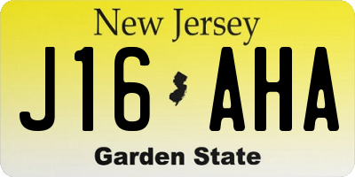 NJ license plate J16AHA