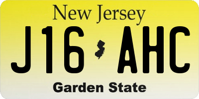 NJ license plate J16AHC