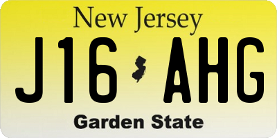 NJ license plate J16AHG