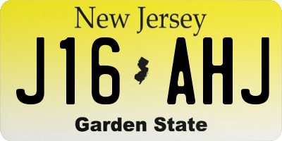 NJ license plate J16AHJ