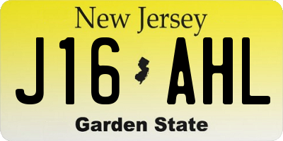 NJ license plate J16AHL