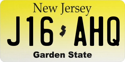 NJ license plate J16AHQ