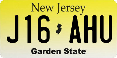 NJ license plate J16AHU