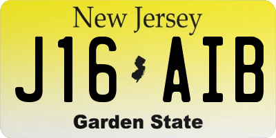 NJ license plate J16AIB