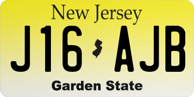 NJ license plate J16AJB