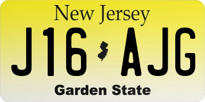 NJ license plate J16AJG