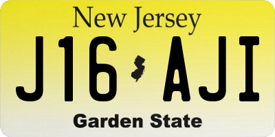 NJ license plate J16AJI