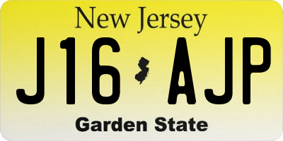 NJ license plate J16AJP