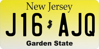 NJ license plate J16AJQ