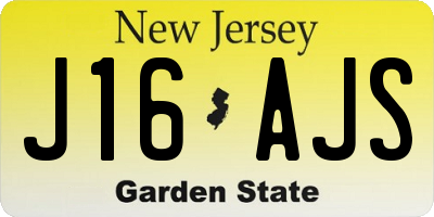 NJ license plate J16AJS