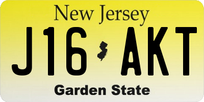 NJ license plate J16AKT