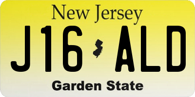 NJ license plate J16ALD