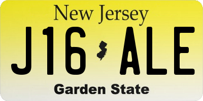 NJ license plate J16ALE