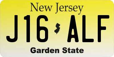 NJ license plate J16ALF