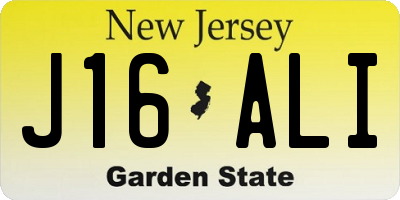 NJ license plate J16ALI