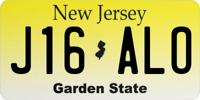 NJ license plate J16ALO