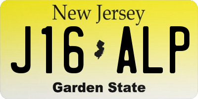 NJ license plate J16ALP