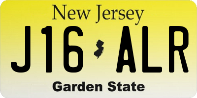NJ license plate J16ALR