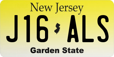 NJ license plate J16ALS