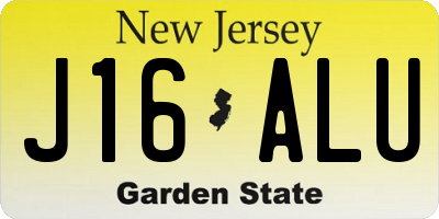 NJ license plate J16ALU
