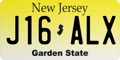 NJ license plate J16ALX