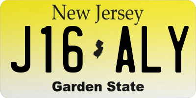 NJ license plate J16ALY