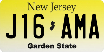 NJ license plate J16AMA
