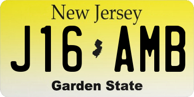 NJ license plate J16AMB