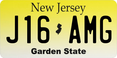 NJ license plate J16AMG