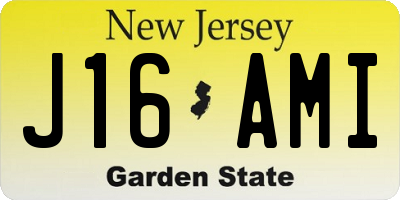 NJ license plate J16AMI