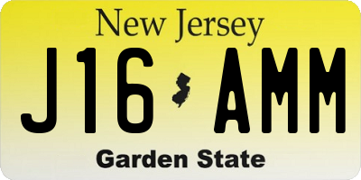 NJ license plate J16AMM