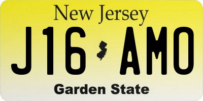 NJ license plate J16AMO