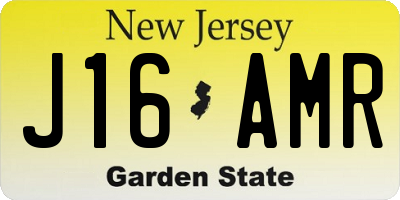 NJ license plate J16AMR