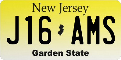 NJ license plate J16AMS