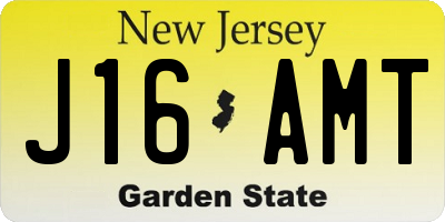 NJ license plate J16AMT