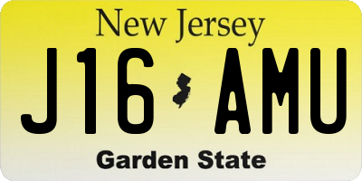 NJ license plate J16AMU