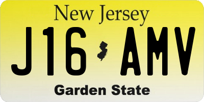 NJ license plate J16AMV
