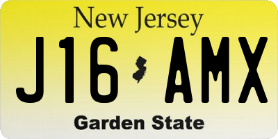 NJ license plate J16AMX
