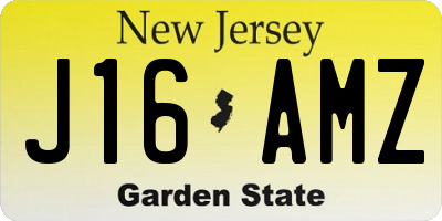 NJ license plate J16AMZ