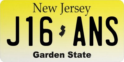 NJ license plate J16ANS