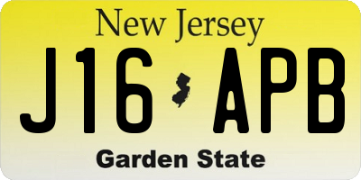 NJ license plate J16APB