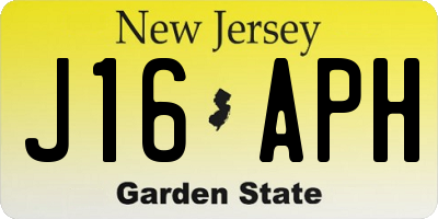 NJ license plate J16APH