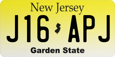 NJ license plate J16APJ