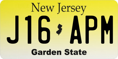 NJ license plate J16APM
