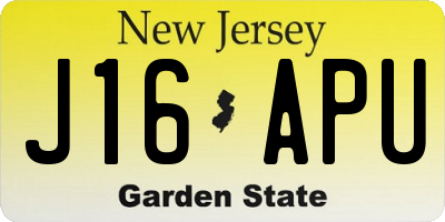 NJ license plate J16APU
