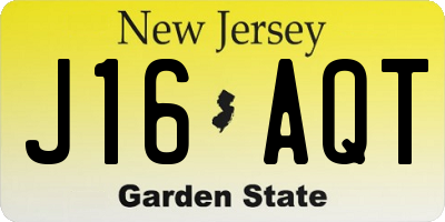 NJ license plate J16AQT