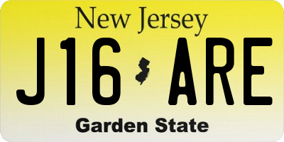 NJ license plate J16ARE